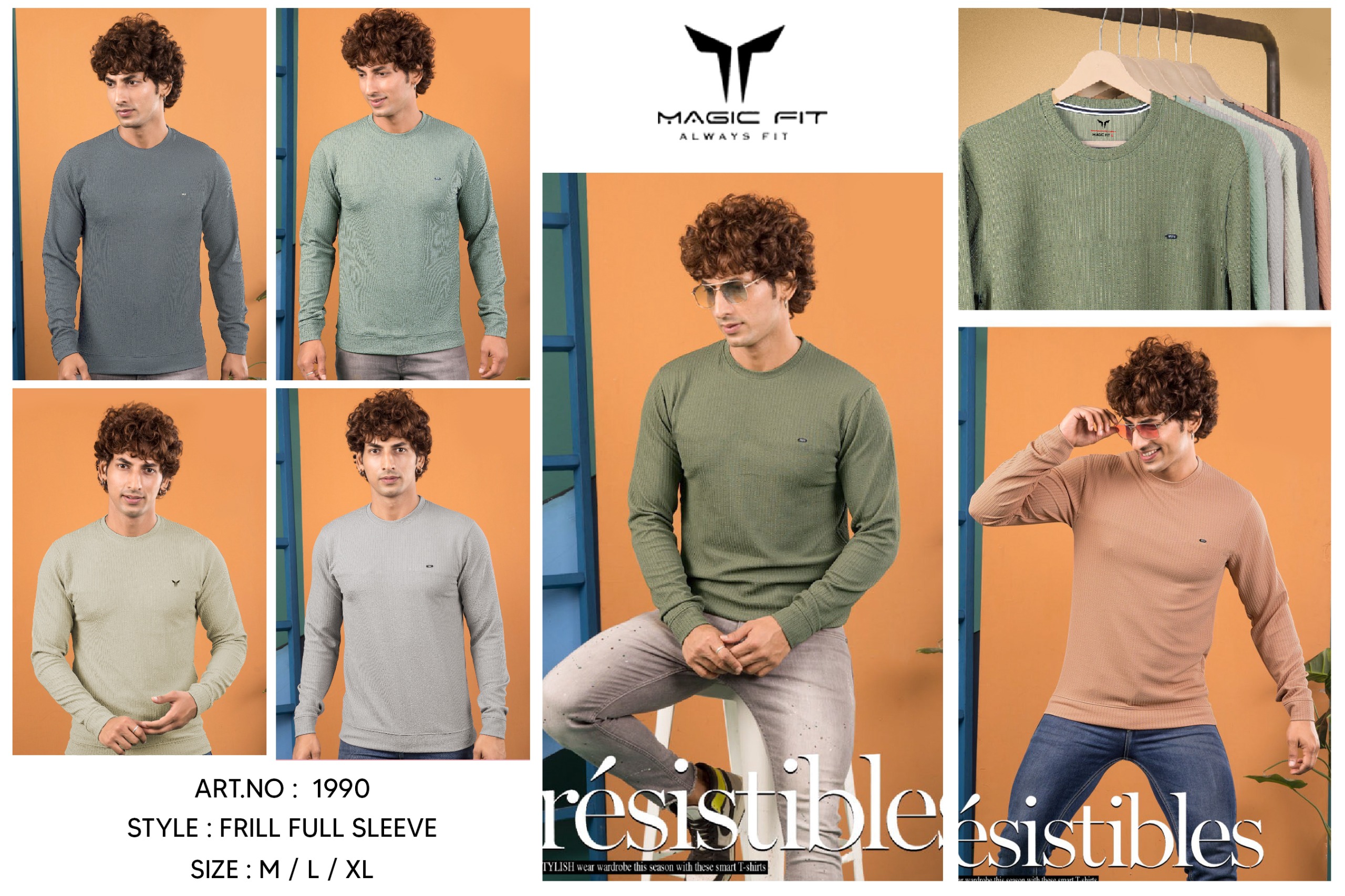 BRAND :-MagicFit  MENS Half Sleeve Polo Neck Tshirt,1988:XL
