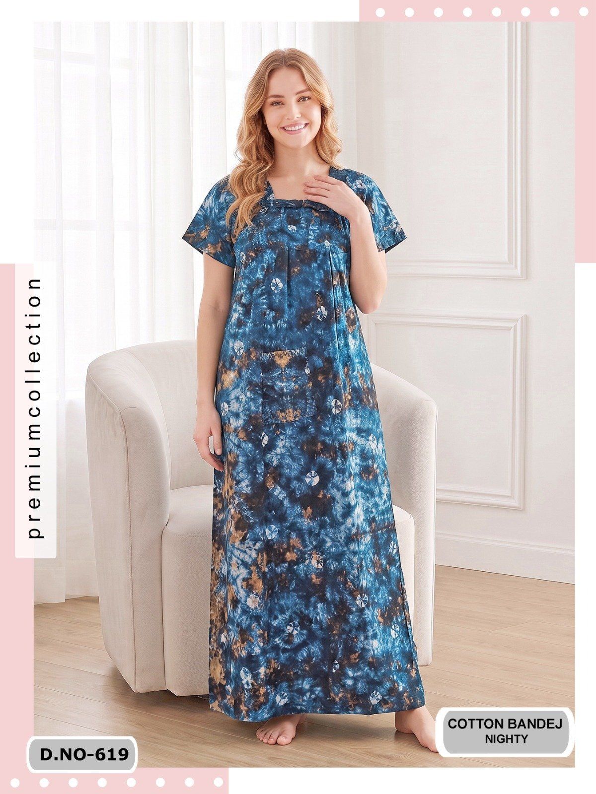 Seven Cross Women's Cotton Bandej Nighty D No- 619