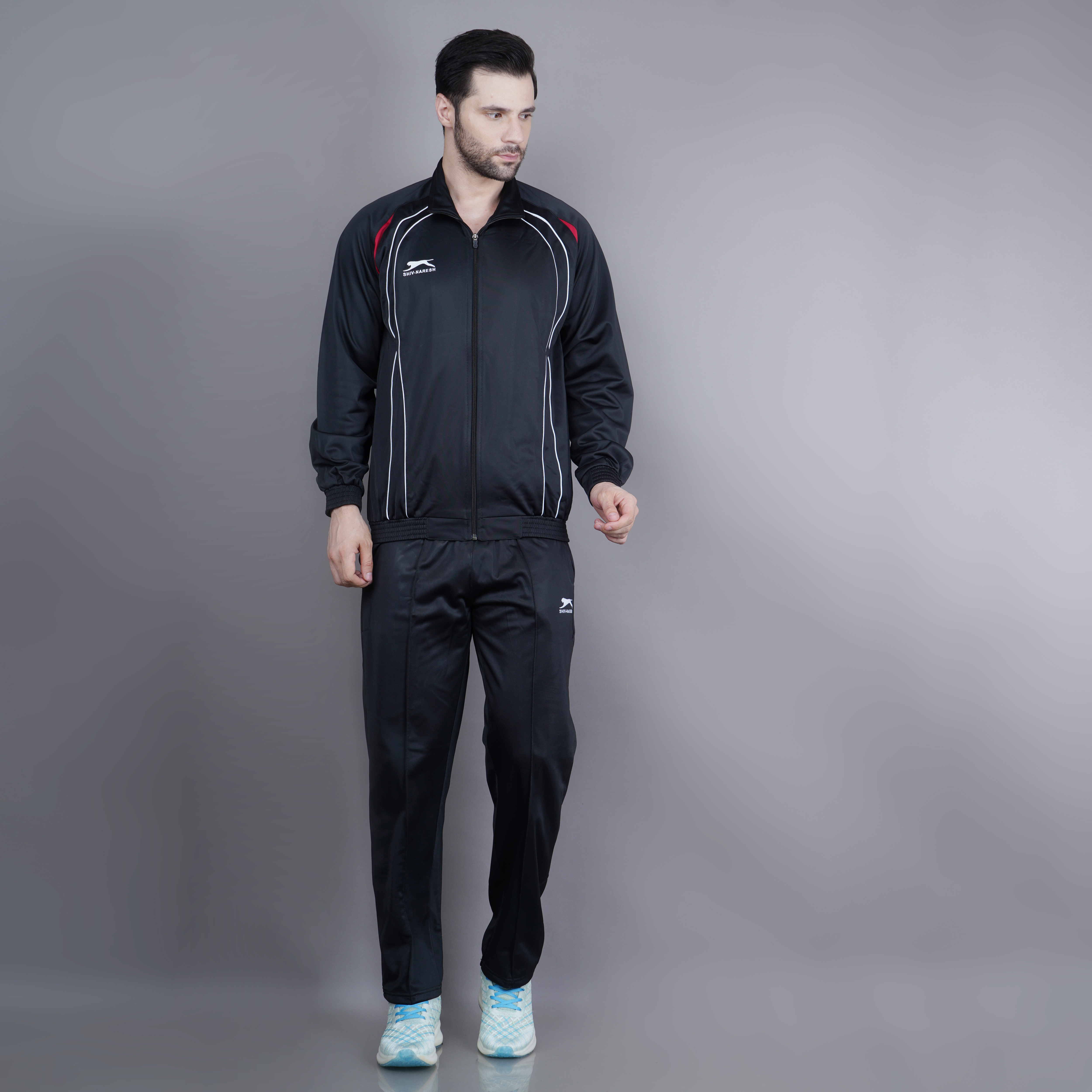 Men's Tracksuit  435A-TP-Black/Red/White-XXL