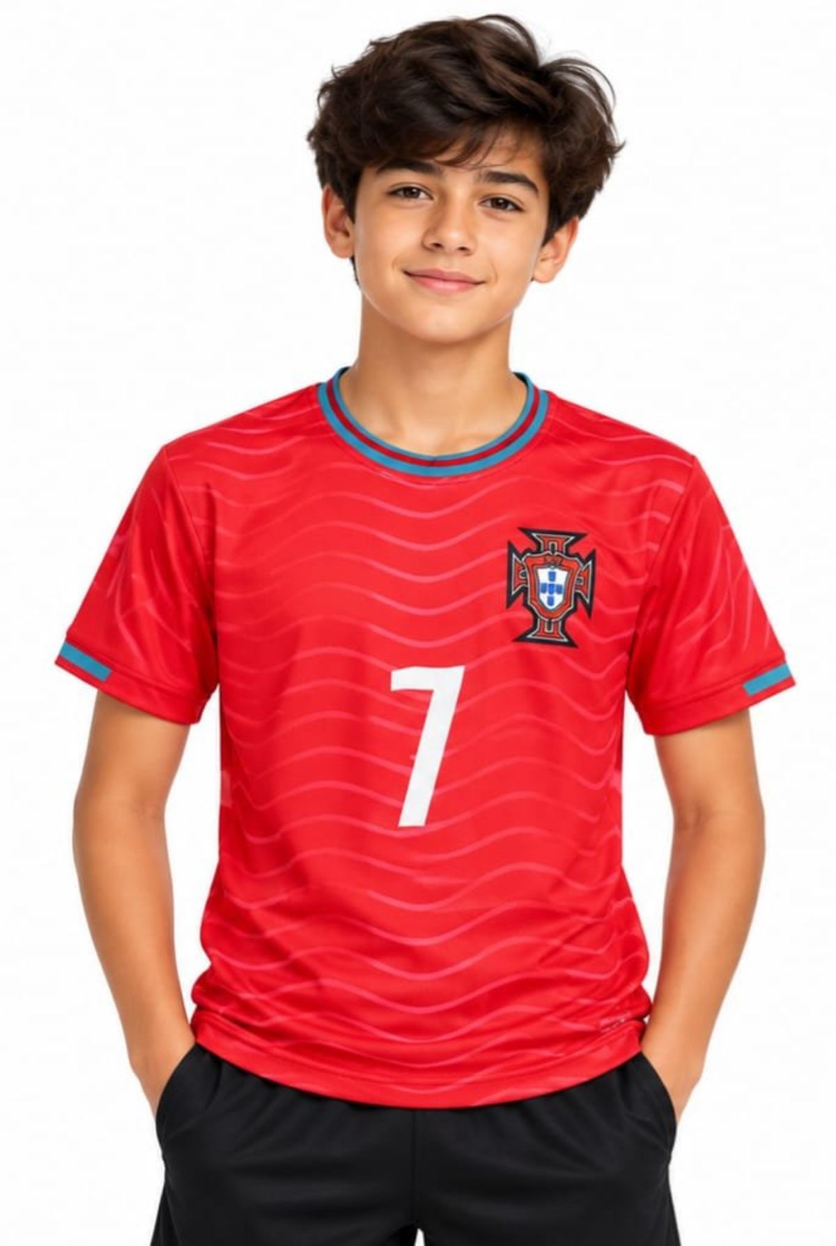 Kids Football Jersey Round Neck Dot Net