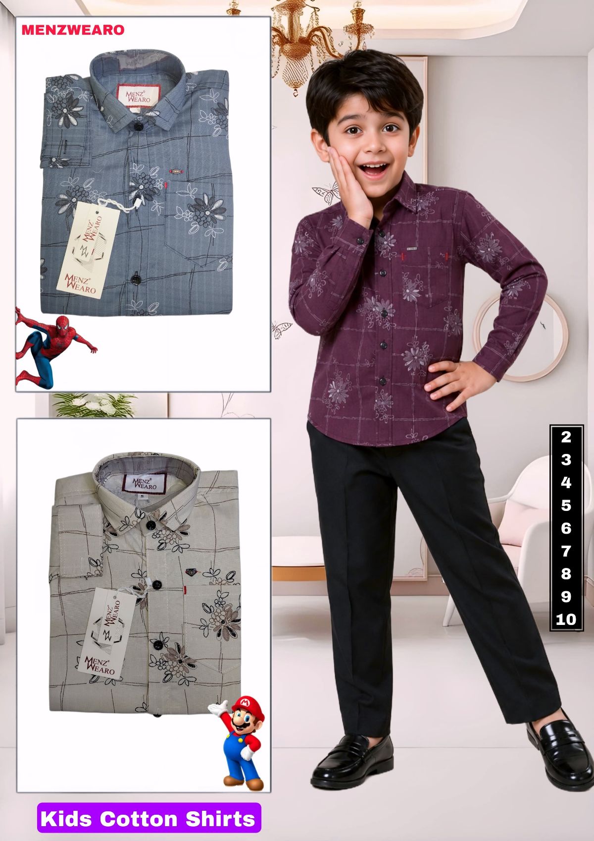 Kids cotton shirts  (2-10)