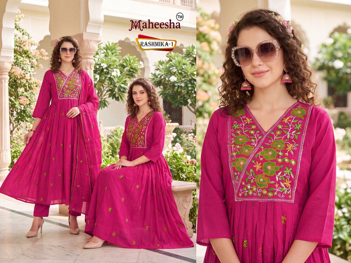 Rani Vastram Women's Ethnic Wear Suit & Bottom Set with Dupatta- Rashmika-1