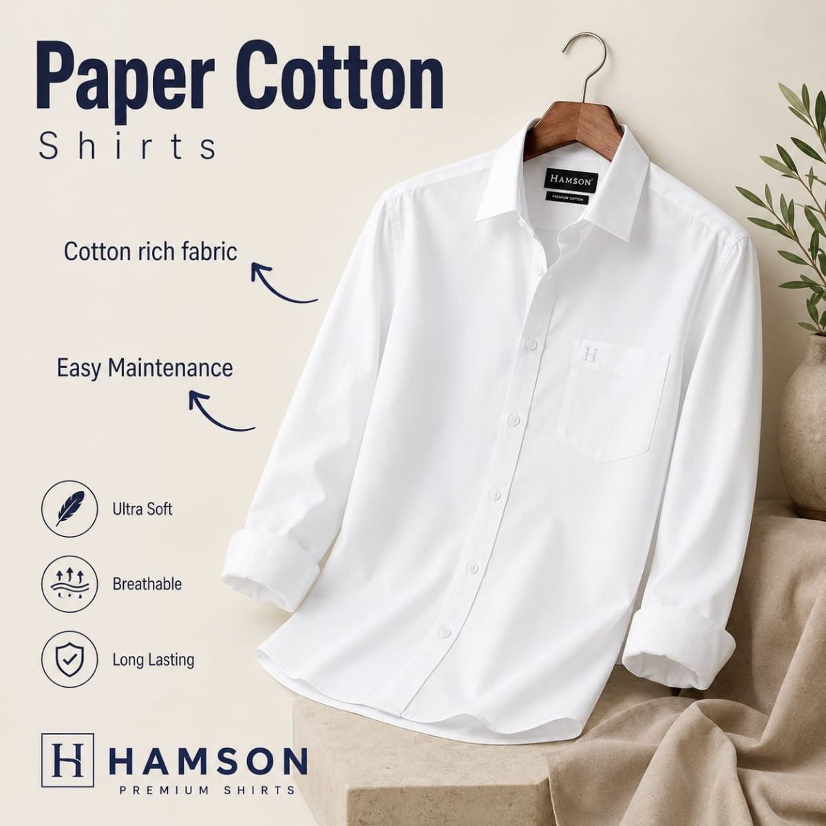 Hamson Paper Cotton Shirts For Men