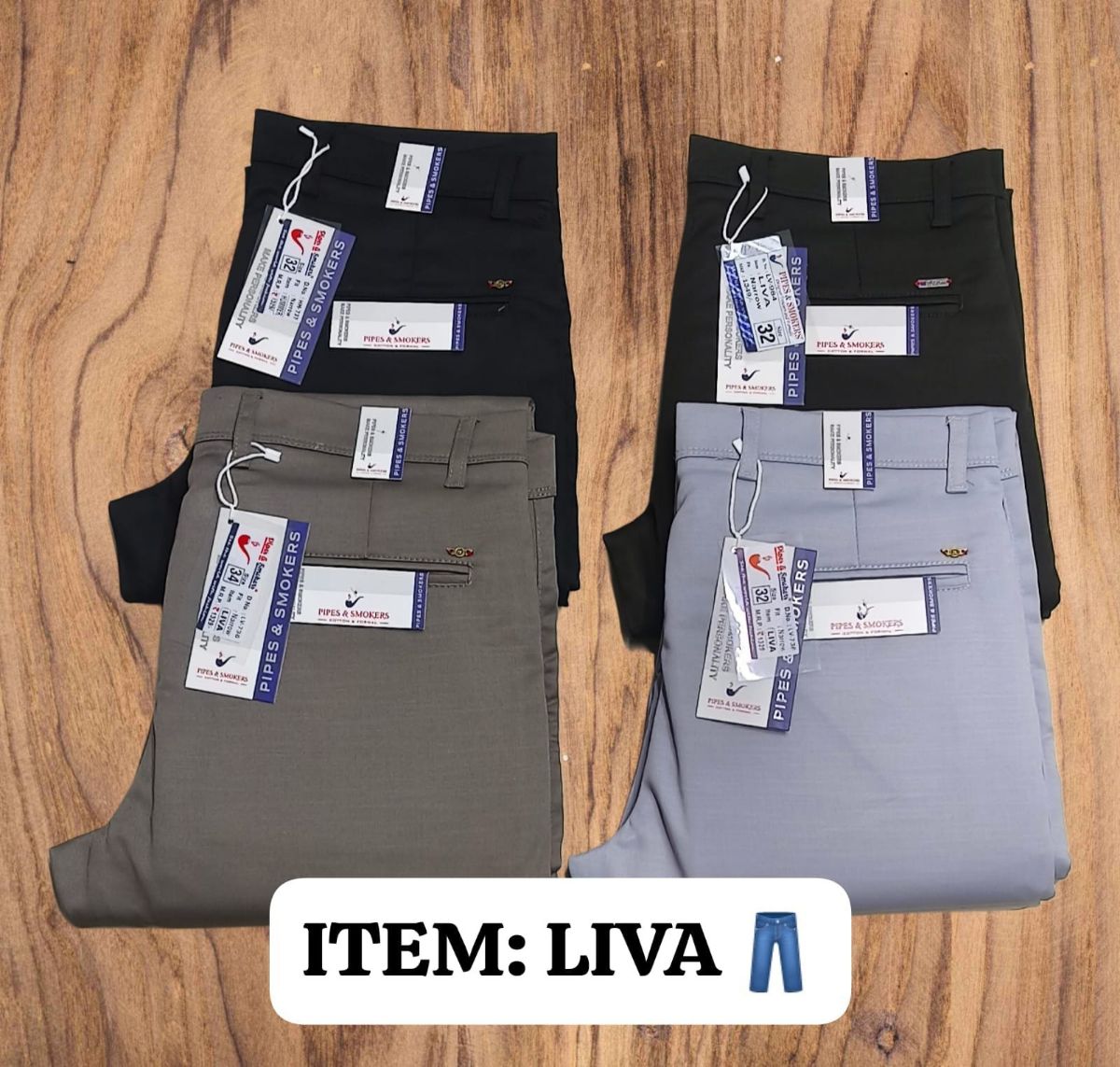 Pipe & Smokers Men's Cotton Trouser Pants- Liva