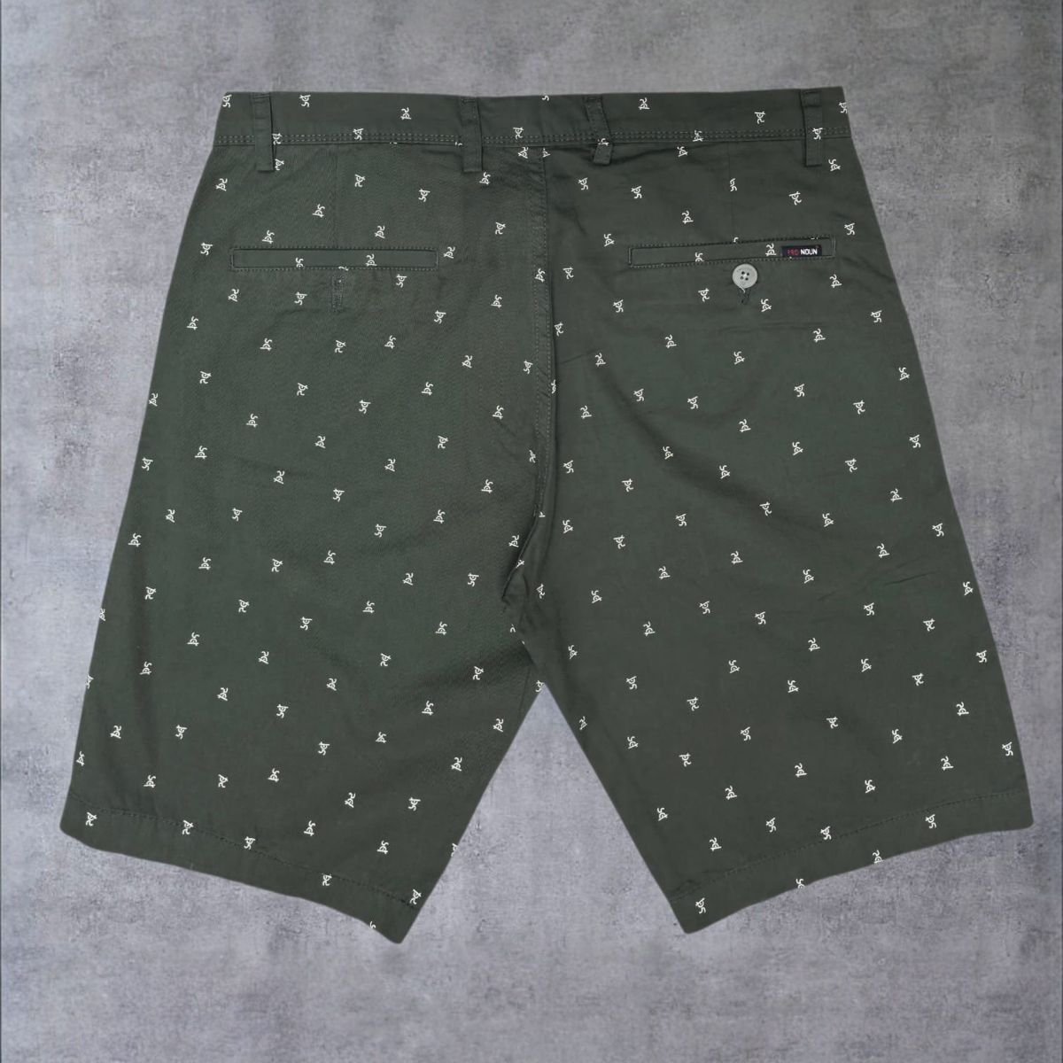 Pro-Noun Men's Pure Cotton Printed Shorts-805 (28-36)-Mehndi