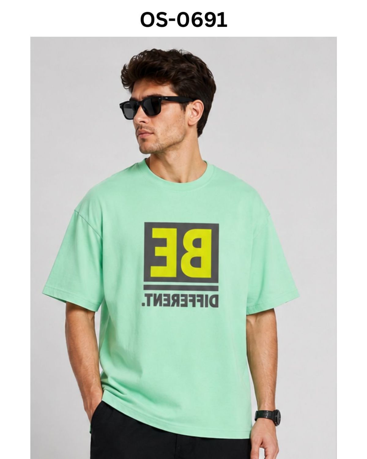TOMHIDDLE MENS PRINTED DROP SHOULDER T-SHIRT- A4-OS-0691