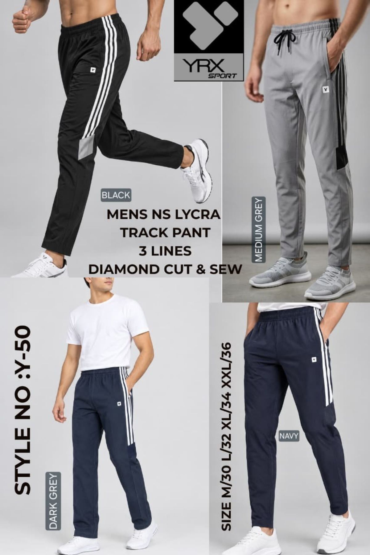 Men's NS Lycra Track Pants- Y-50