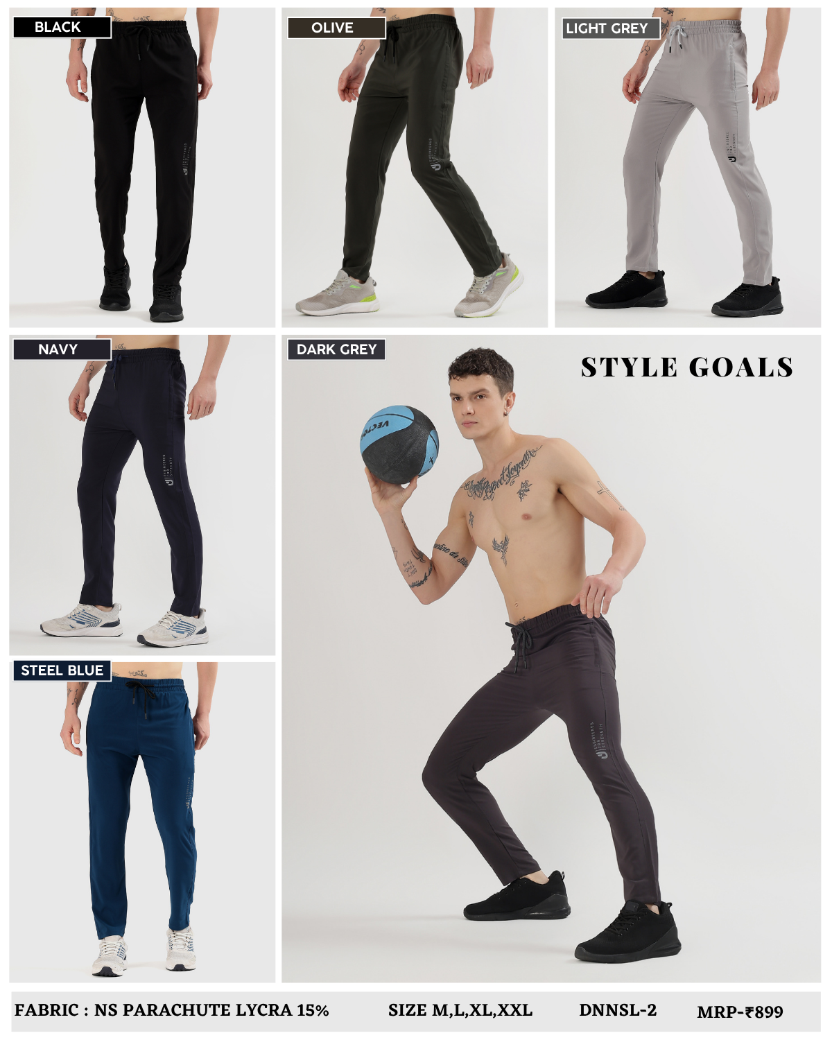 Imported Ns Parachute Lycra TrackPant (145 GSM, 20% Lycra)-DnNsL-2