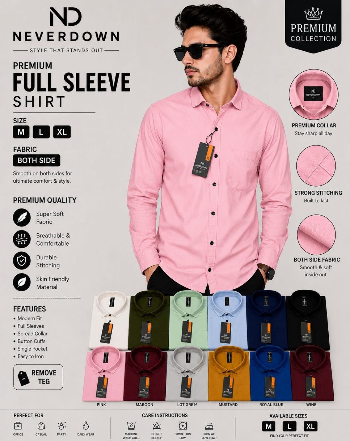 Never Down Men's Formal Pants