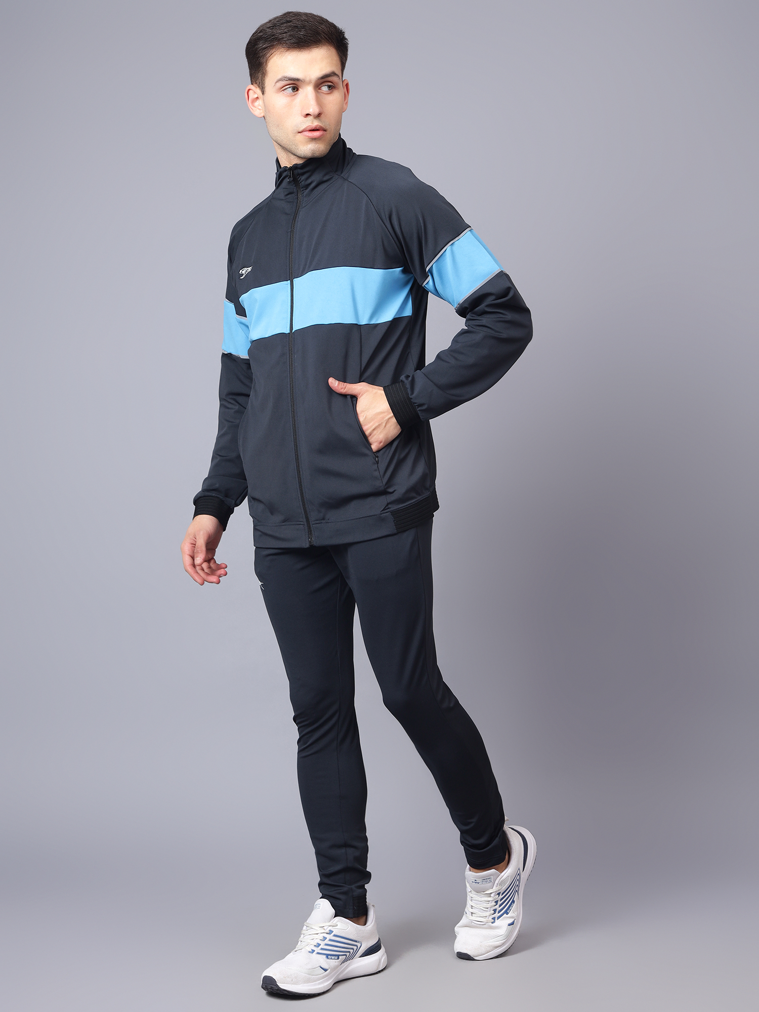 Men's Tracksuit  SNTSW101M-Navy/Cyan-L