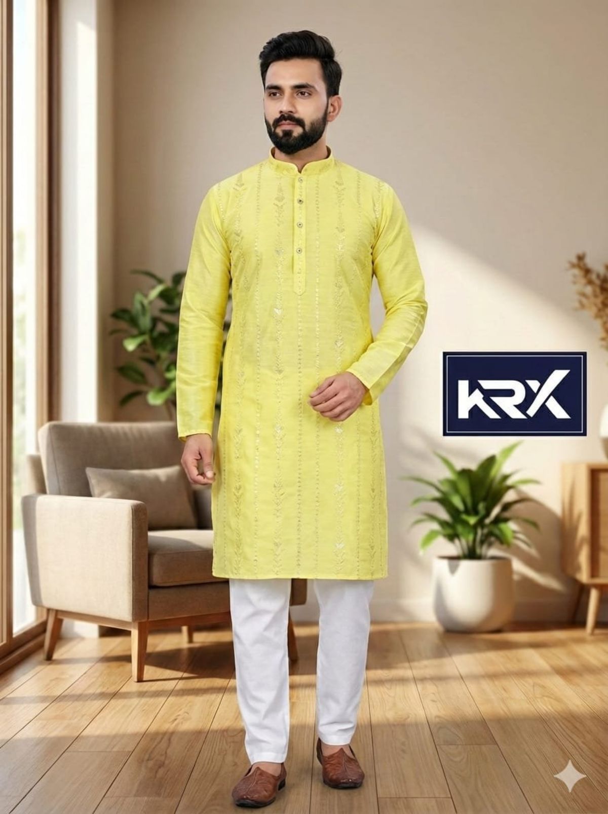 KRX Men's Designer Kurta Pajama Set