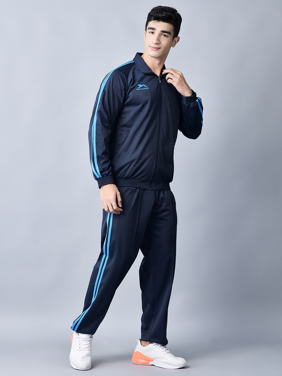 Men's Tracksuit  478-TP-Navy/Cyan-XL