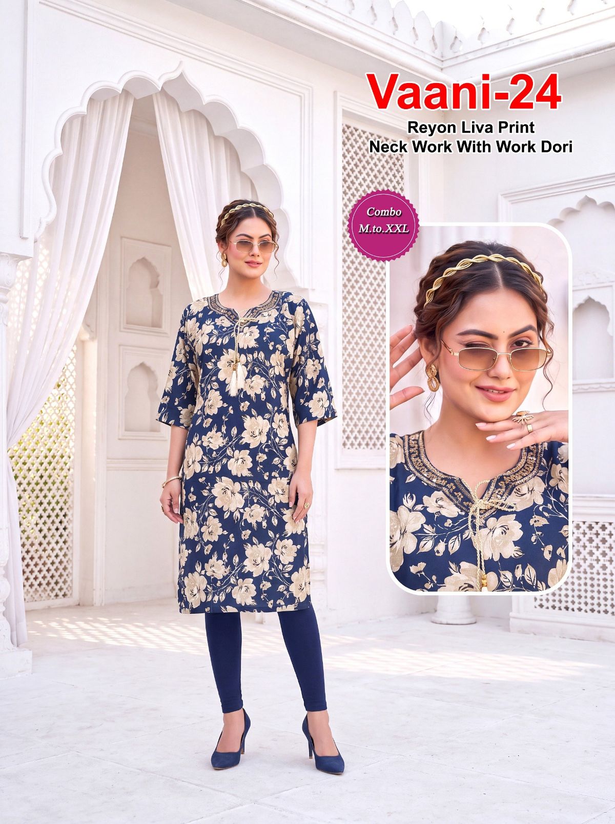 Shree Surbhi Women's Rayon Print with Dori-  Vaani-24