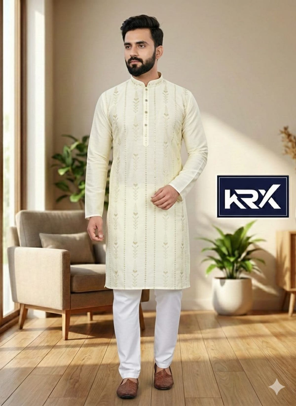 KRX Men's Designer Kurta Pajama Set