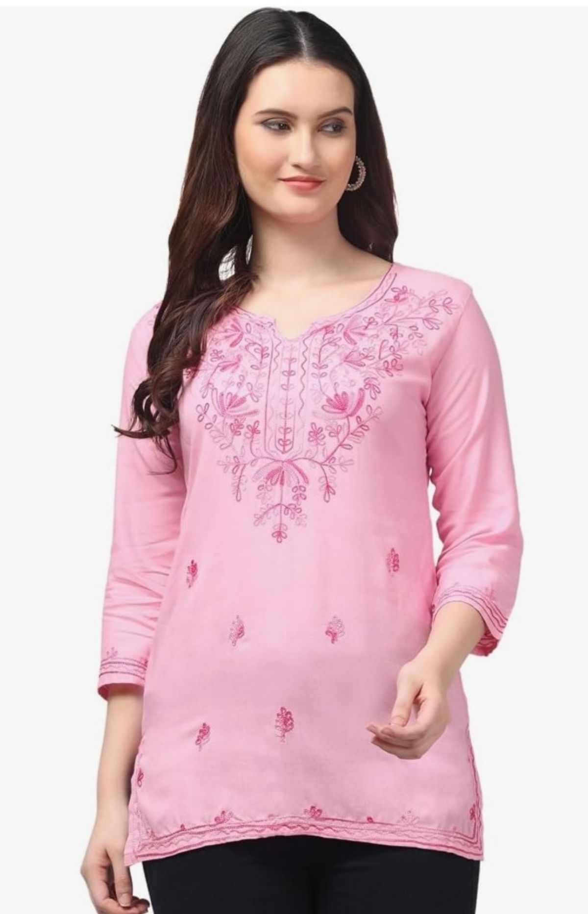 Women's Plain Short Cotton Kurta