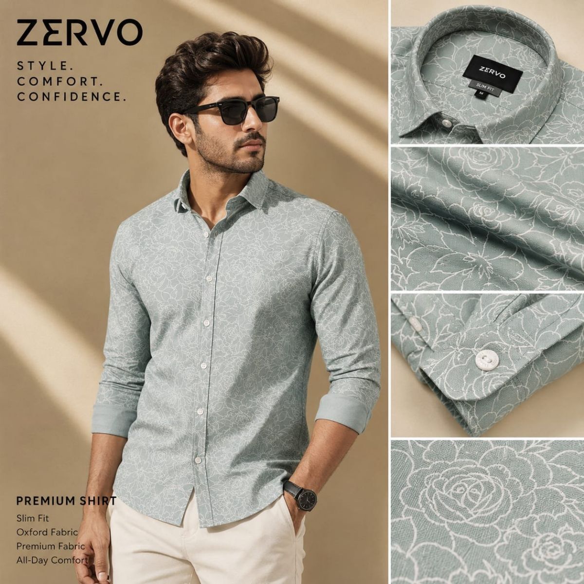 Zervo Men's Cotton Oxford Printed Shirts