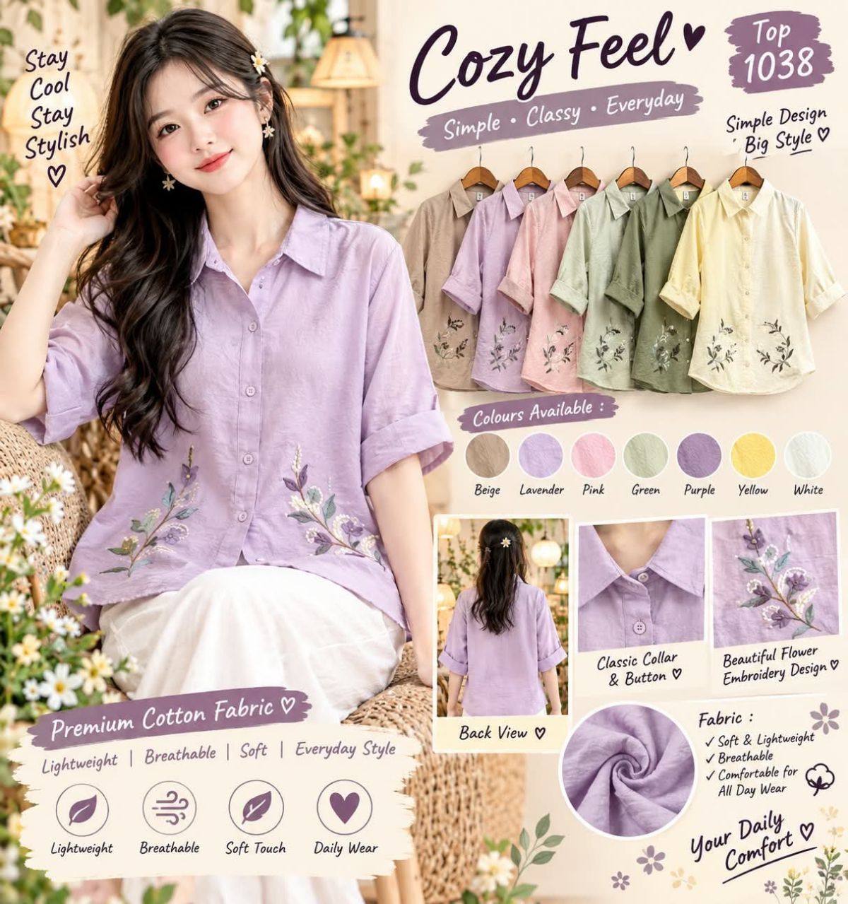 Women's Korean Top Type Shirts-1038