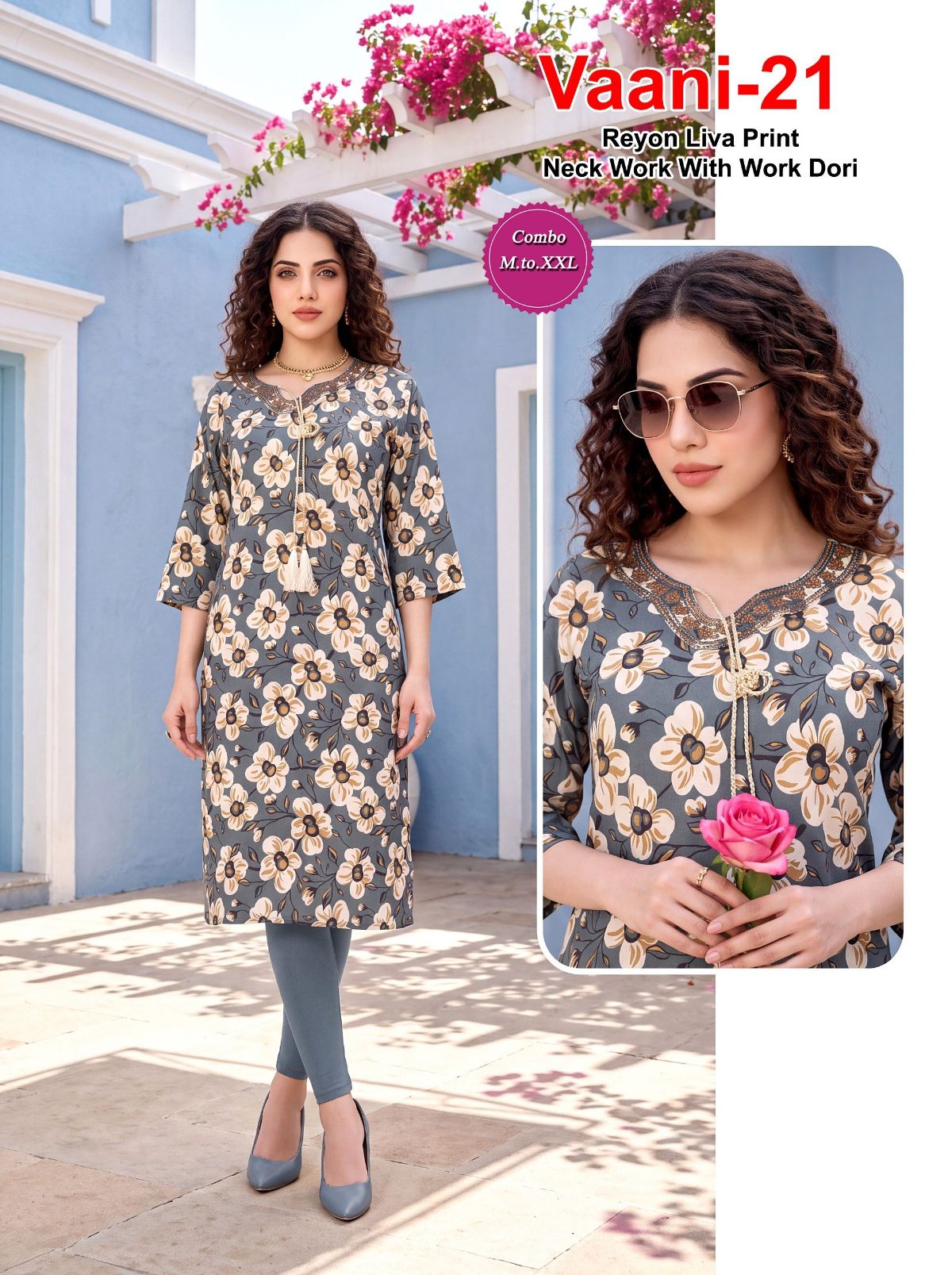 Shree Surbhi Women's Rayon Print with Dori-  Vaani-21