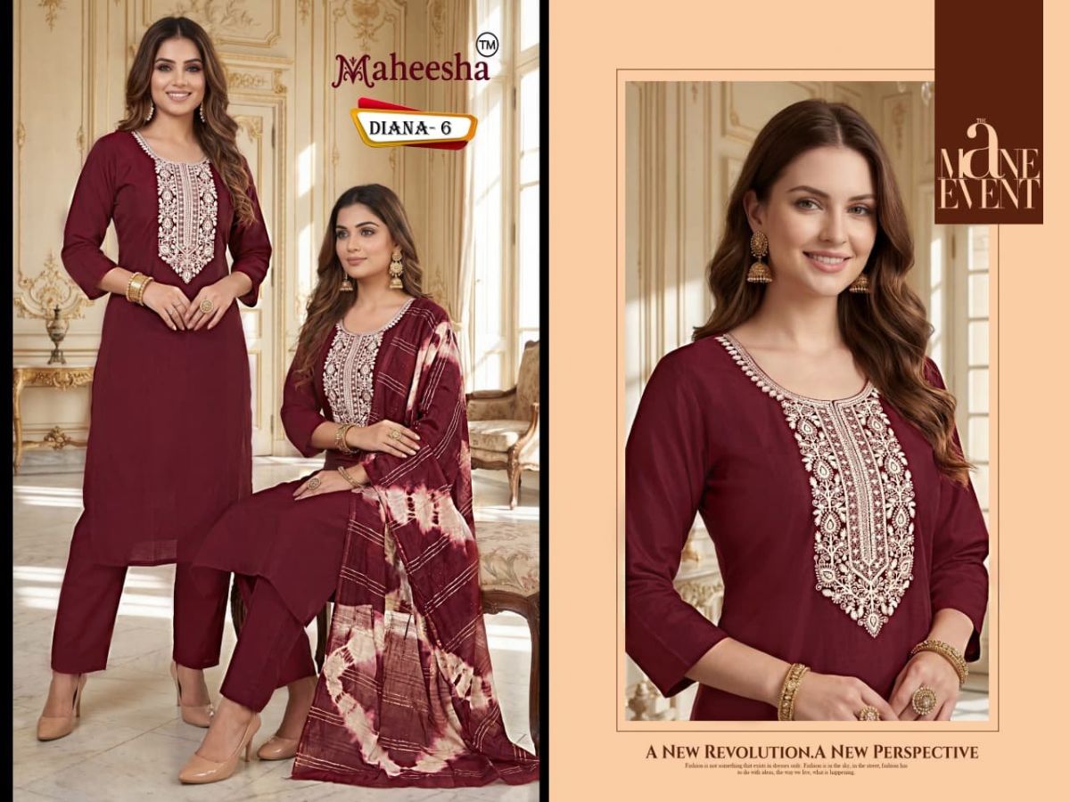 Rani Vastram Women's Ethnic Wear Suit & Bottom Set with Dupatta- Diana 6
