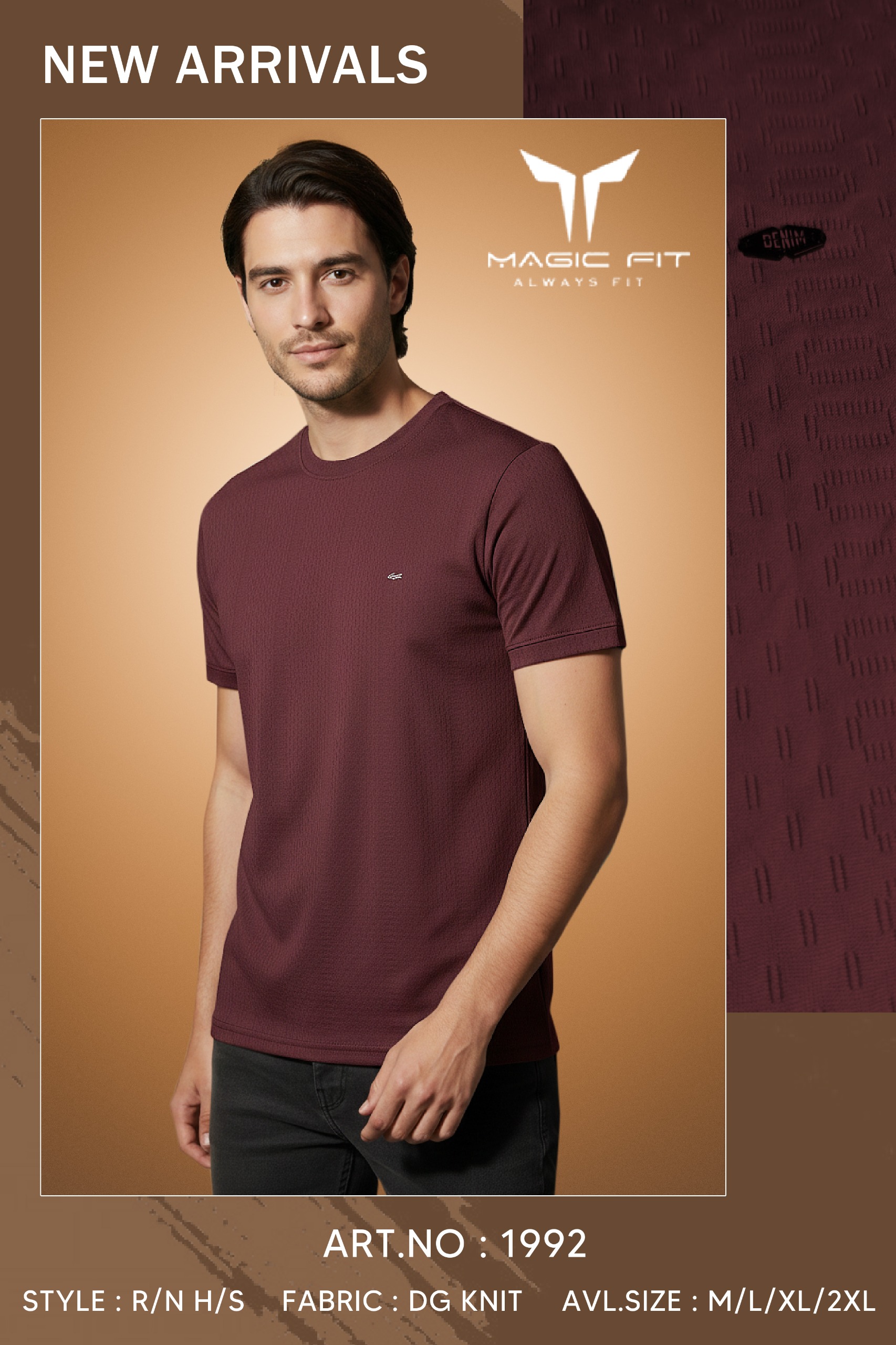 Magic fit Men's Knit Round Neck Half Sleeve Plain T-Shirt, Assorted