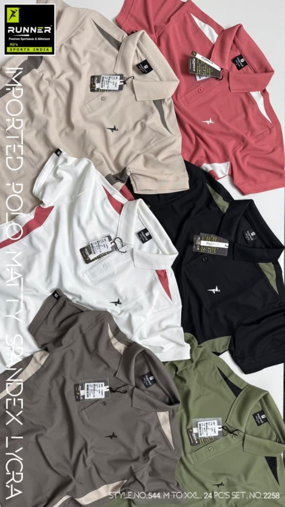 RUNNER Men's Round Neck Half Sleeve T-shirts Set D No- 544