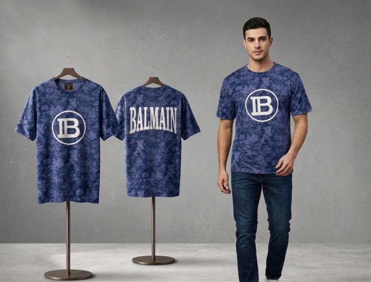 Men's OB BALMIN Chinese Cotton Fabric Down shoulder T-shirt Set By Magic fit - Royal Blue