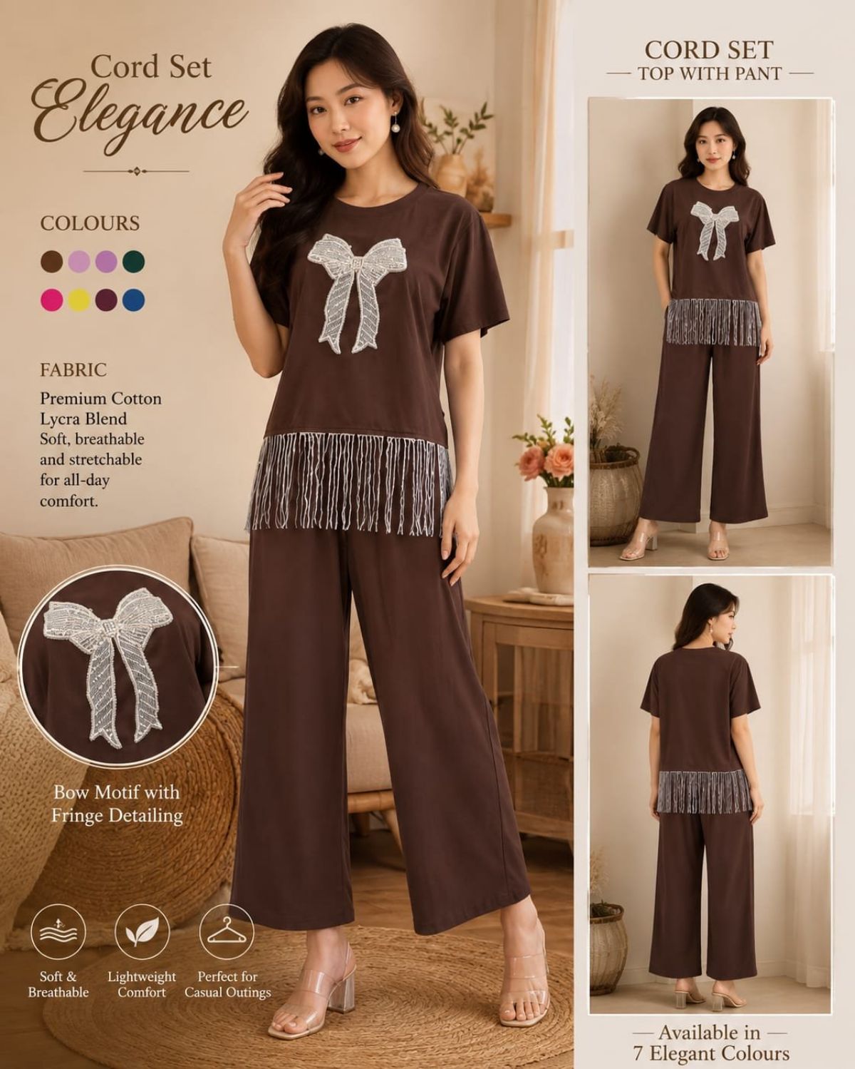 Women's Premium Lycra Co-ord Set- 0682