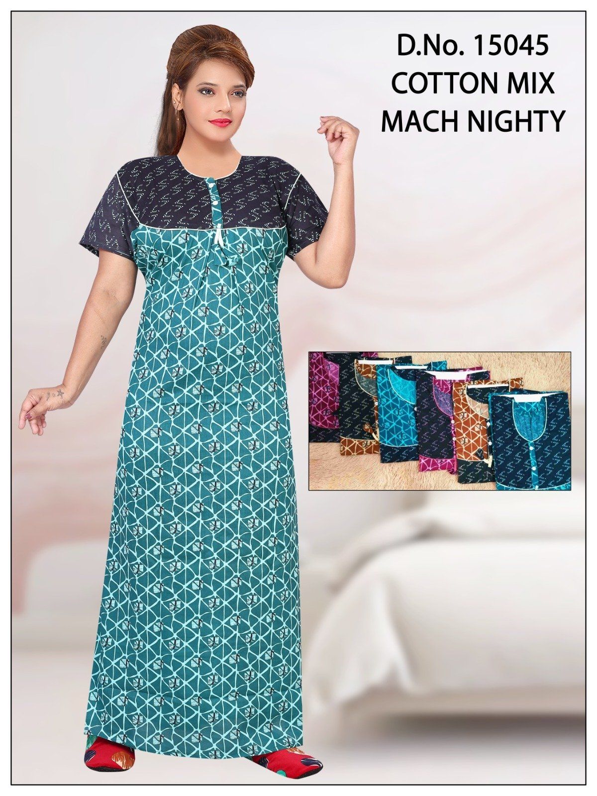Seven Cross Women's Cotton Nighty D No- 15045