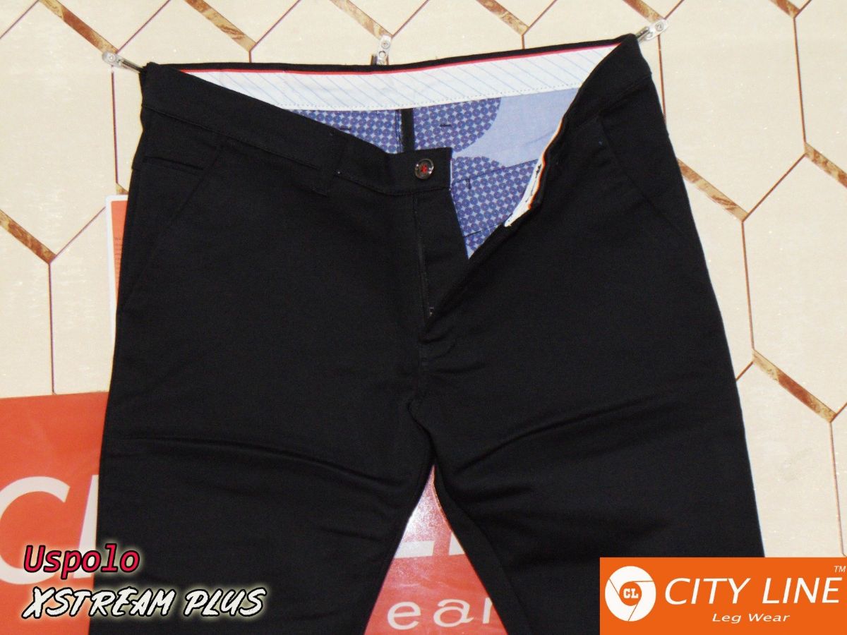 Men's cotton Knitted Narrow Black Pants-9080