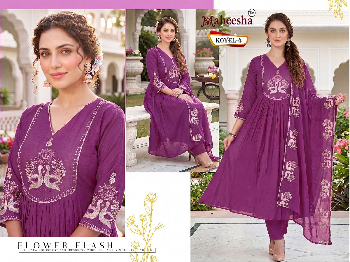 Rani Vastram Women's Ethnic Wear Suit & Bottom Set with Dupatta- Koyel 4