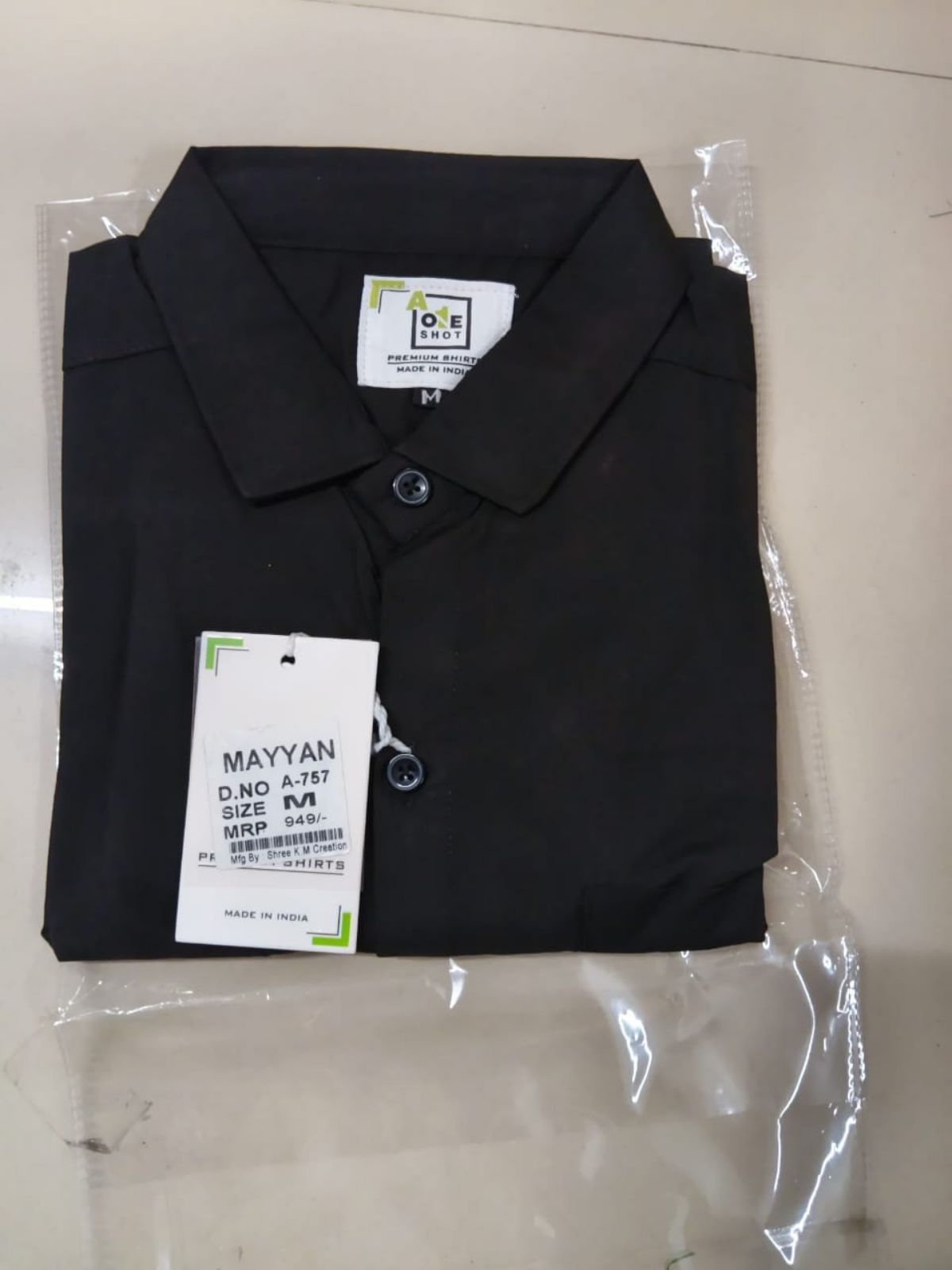 Shree Yash Both Side Laffer Men's Plain Shirts- Black