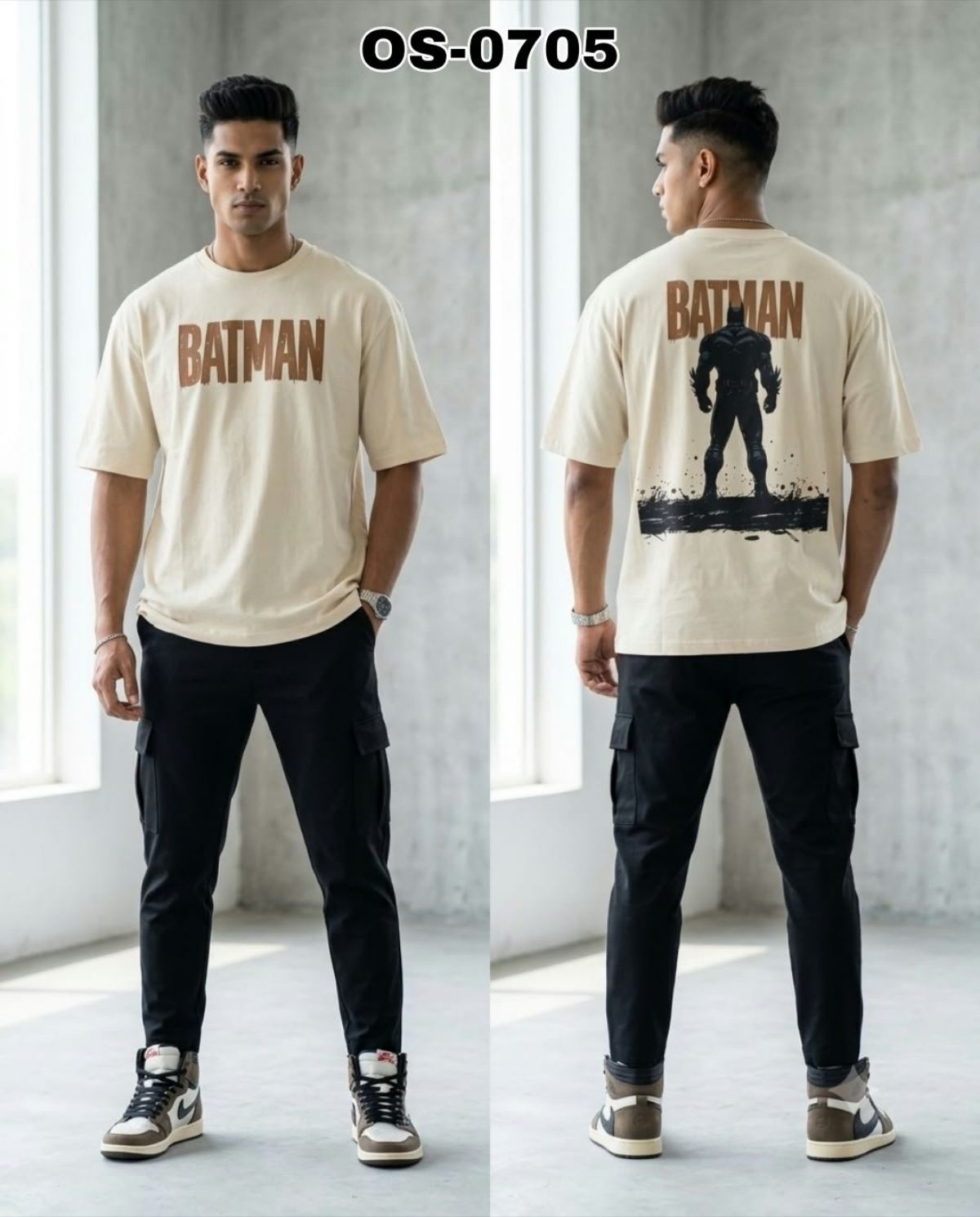 TOMHIDDLE MENS PRINTED DROP SHOULDER T-SHIRT- A4-OS-0705
