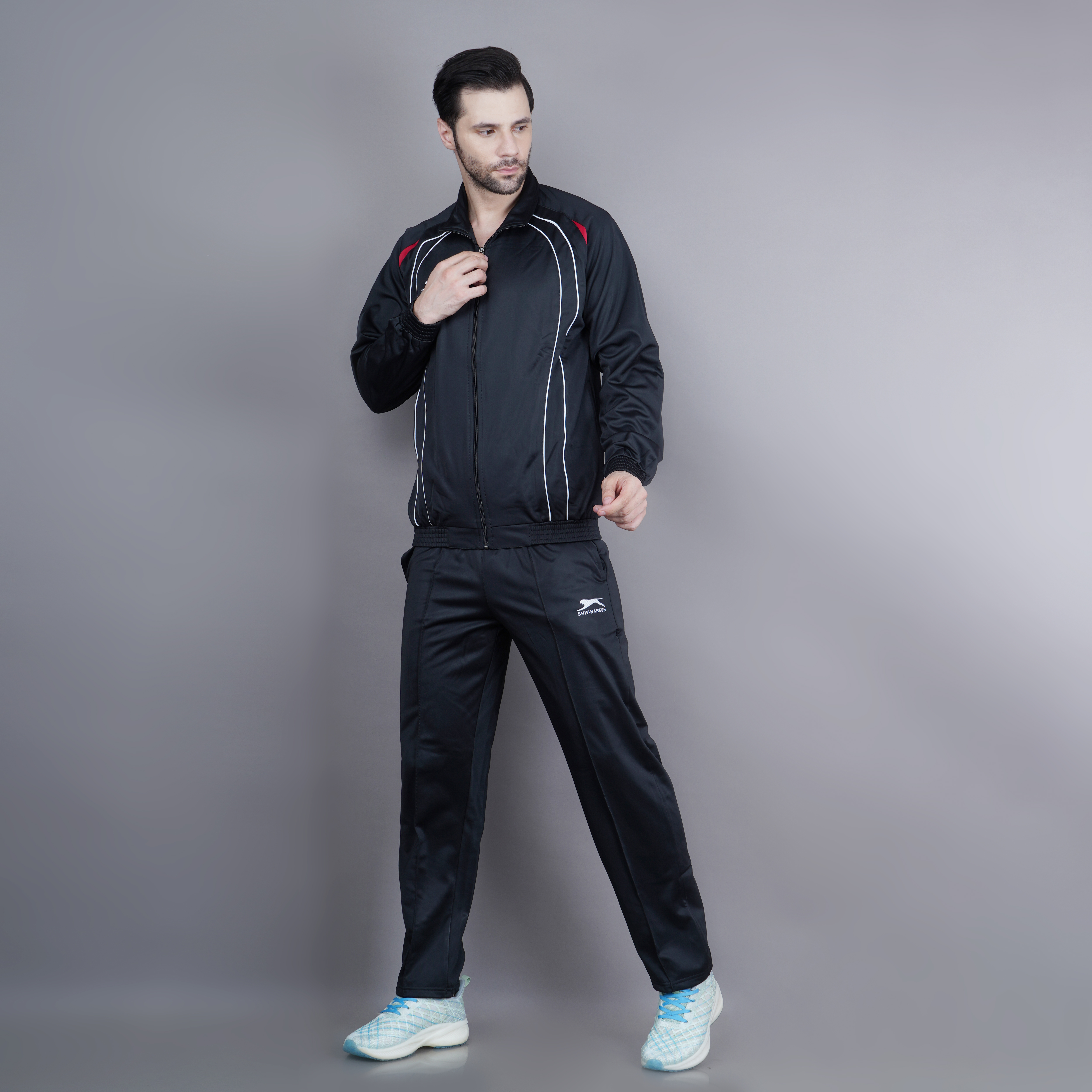 Men's Tracksuit  435A-TP-Black/Red/White-3XL