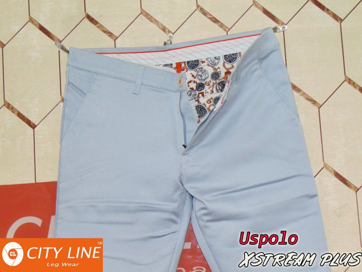 Men's cotton Knitted PostCard Sky Blue Pant- 9078