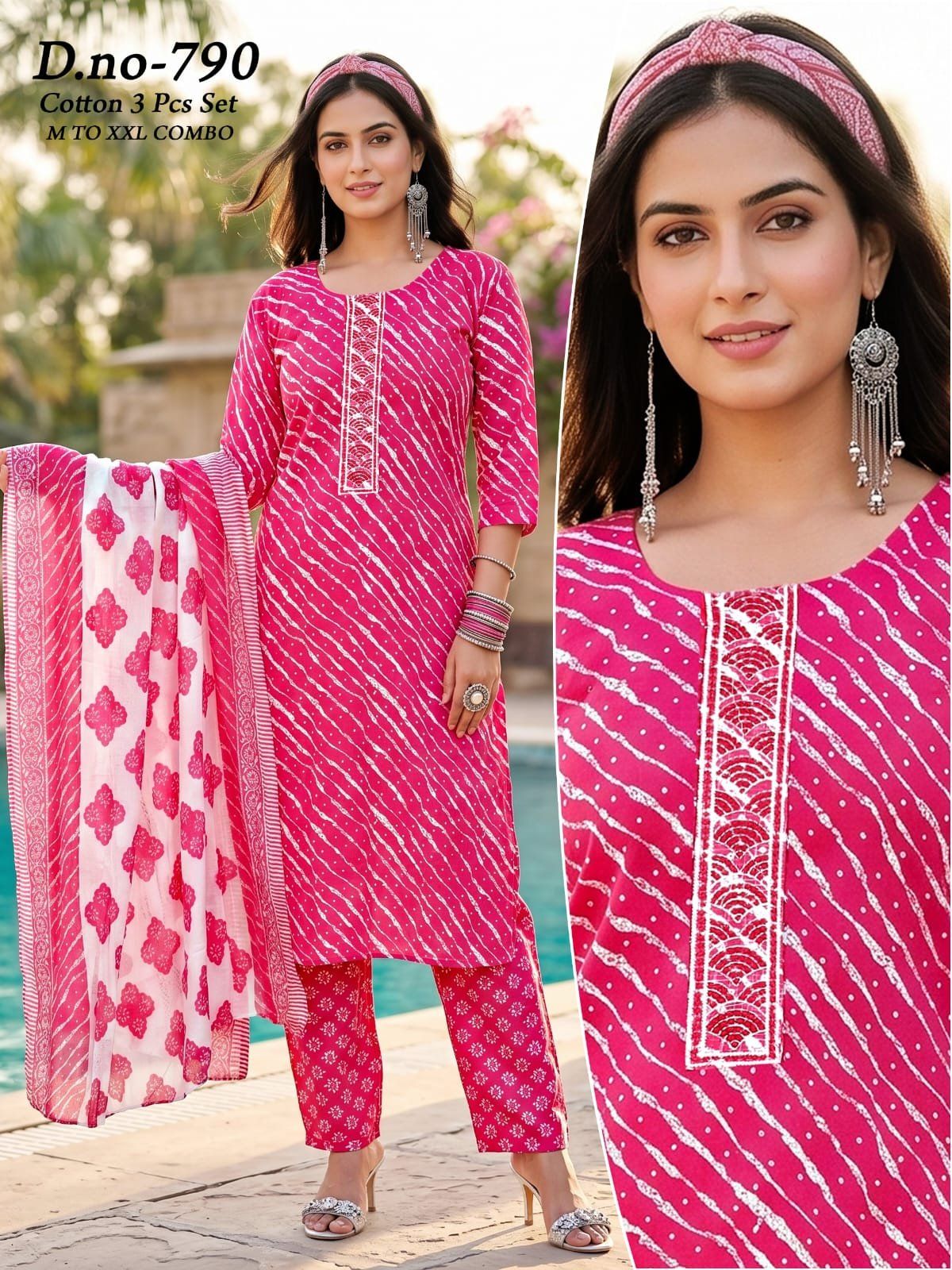 Women's Cotton 3 Pcs Set- 790