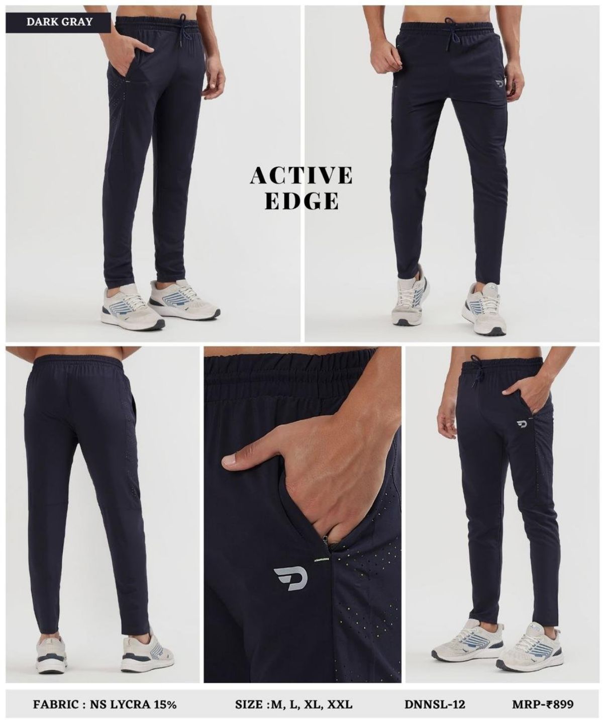 Laser Cut Design Trackpant – Imported Ns Parachute Lycra (145 GSM, 20% Lycra)- DnNsL-12