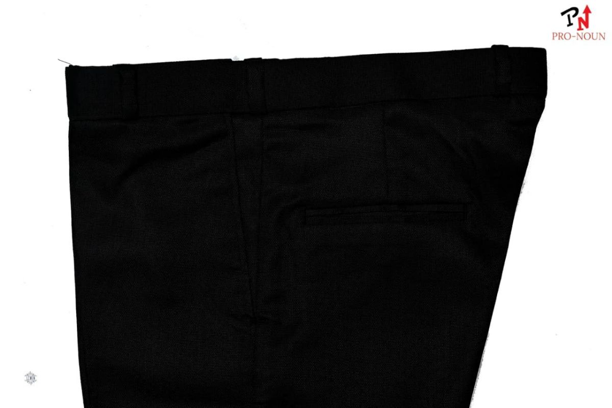 Pro-Noun Men's  Formal Trouser Pants With Adjustable belt D No- Galaxy-280-(32-38)- Black