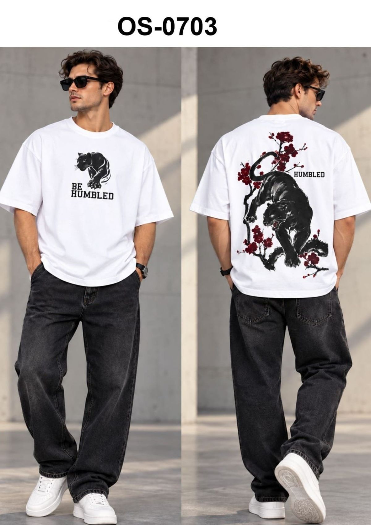 TOMHIDDLE MENS PRINTED DROP SHOULDER T-SHIRT- A4-OS-0703