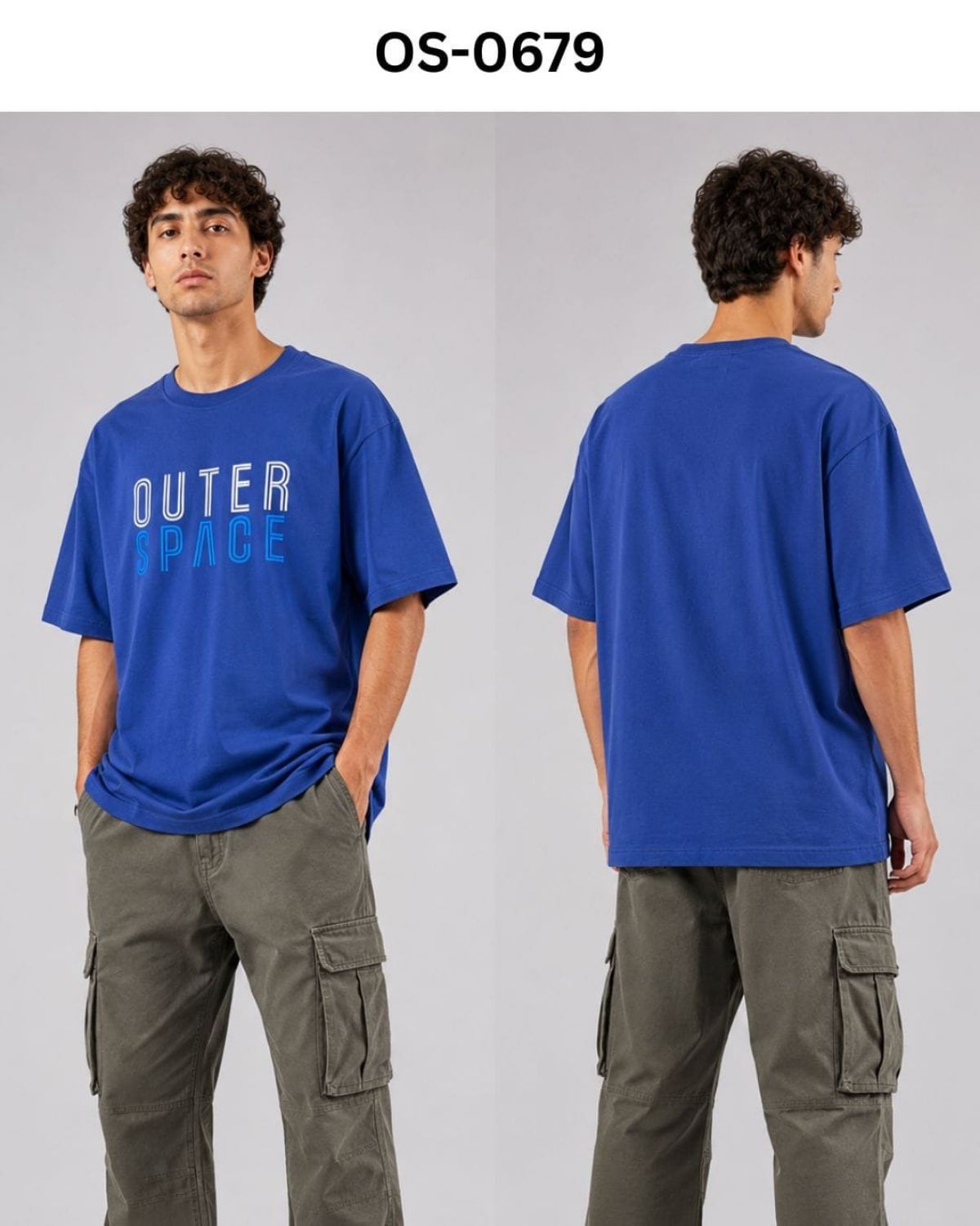 TOMHIDDLE MENS OVERSIZED PRINTED DOWN SHOULDER T-SHIRT- A4-OS-0679