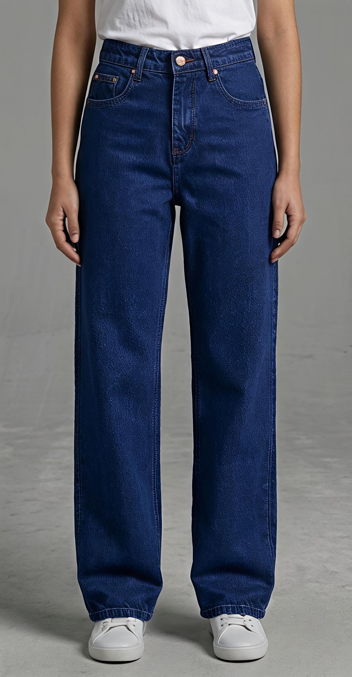 Kids Girls Basic Baggy Jeans - Yi75