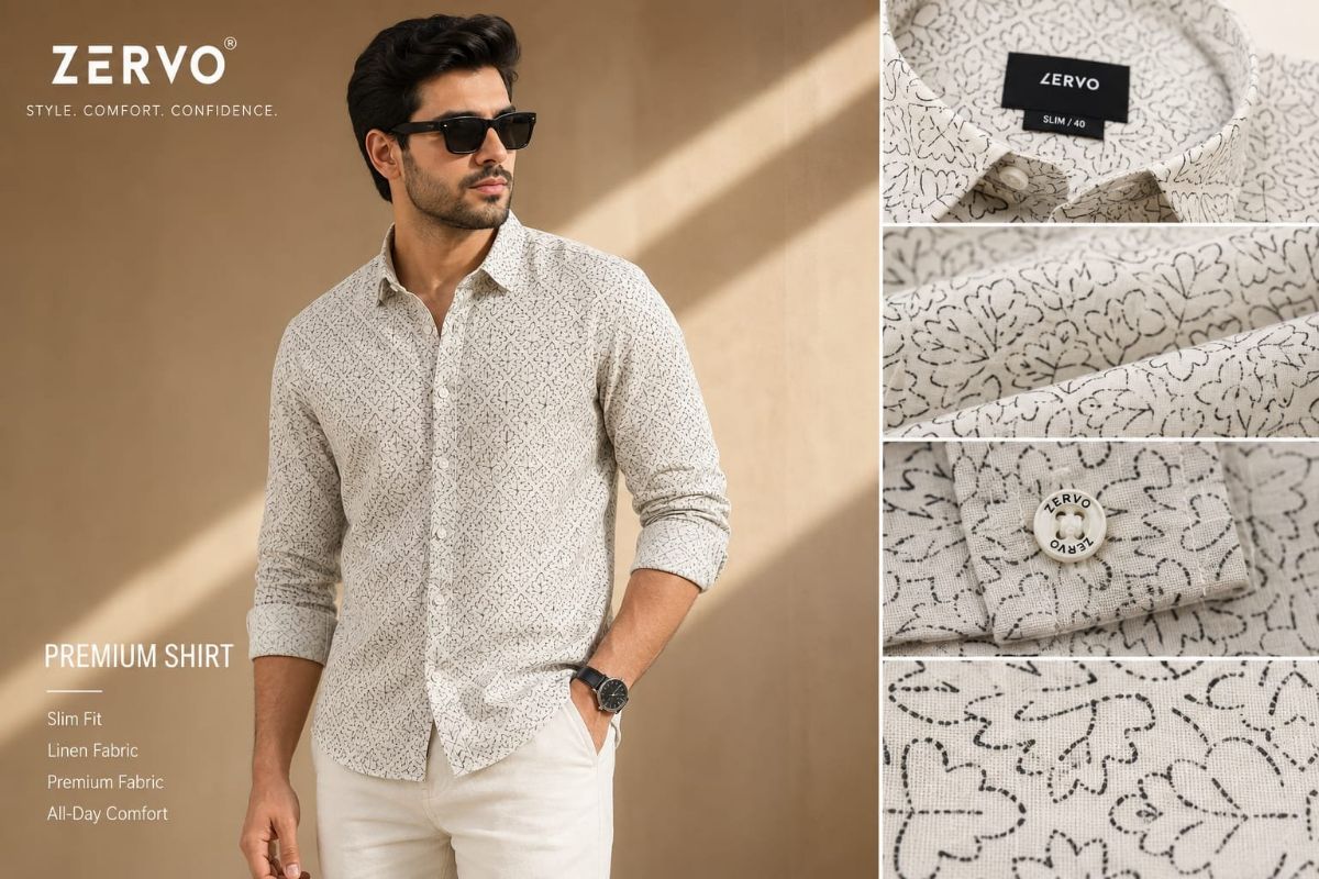 Zervo Men's Linen Printed Shirts