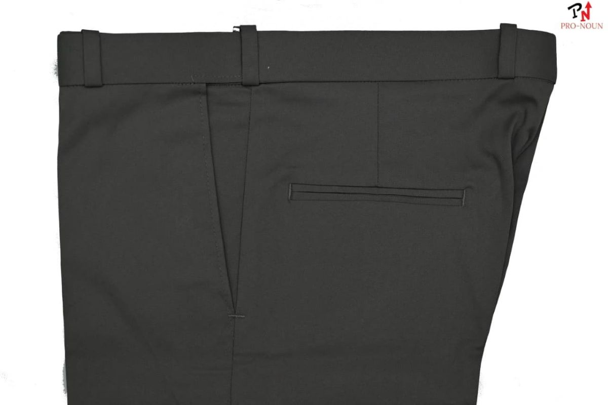 Pro-Noun Men's  Formal Trouser Pants With Adjustable belt D No- Copper Bento-(28-32)- Dark Grey