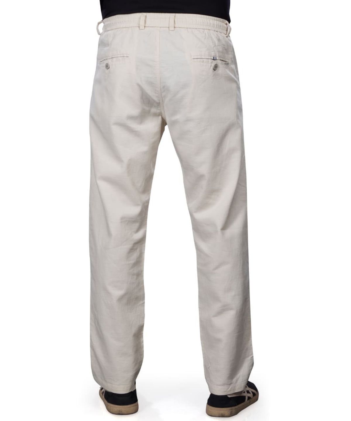 Pro-Noun Men's Lounge Wear Linen Trackpant- D No- 1771-Cream