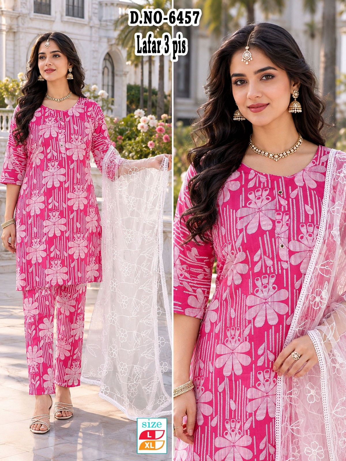 Women's Poly Cotton 3 Pcs Set D No-6457