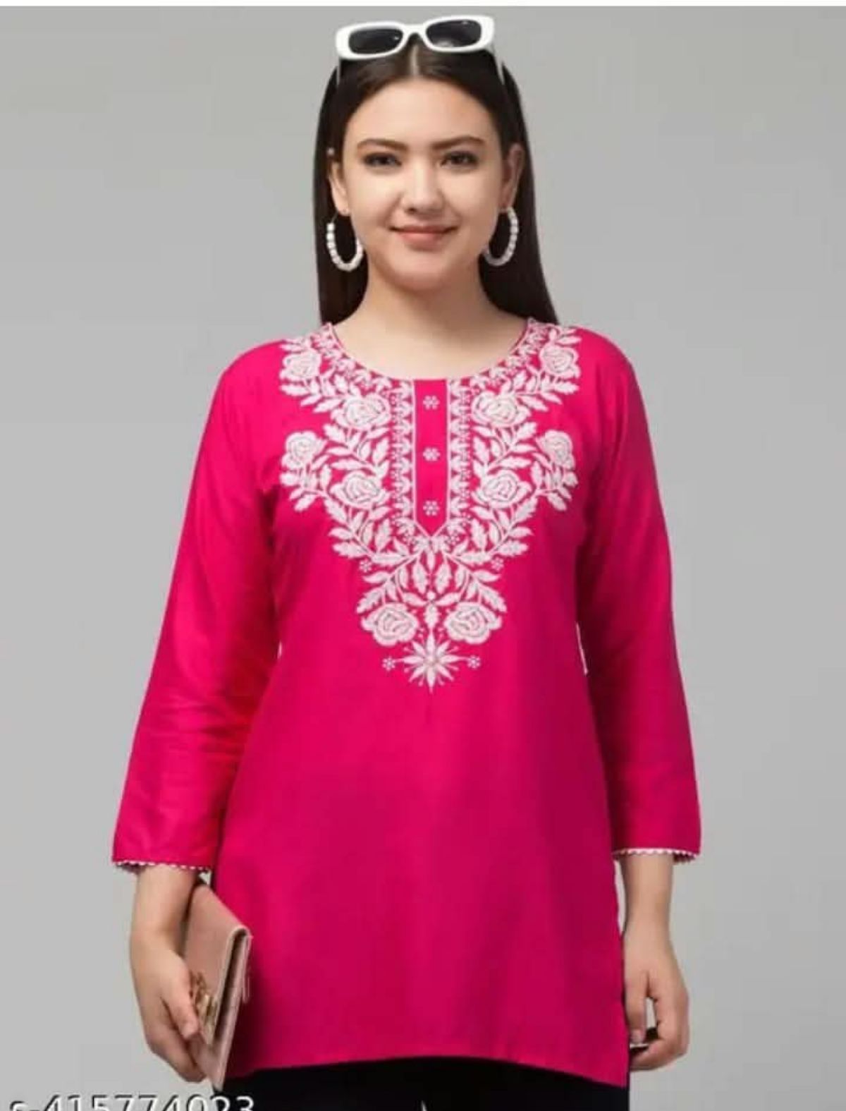 Women's Plain Short Cotton Kurta
