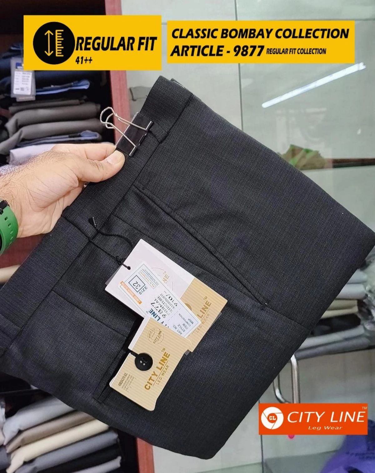 Men's Premium Cotton Formal Lycra Pants -9877