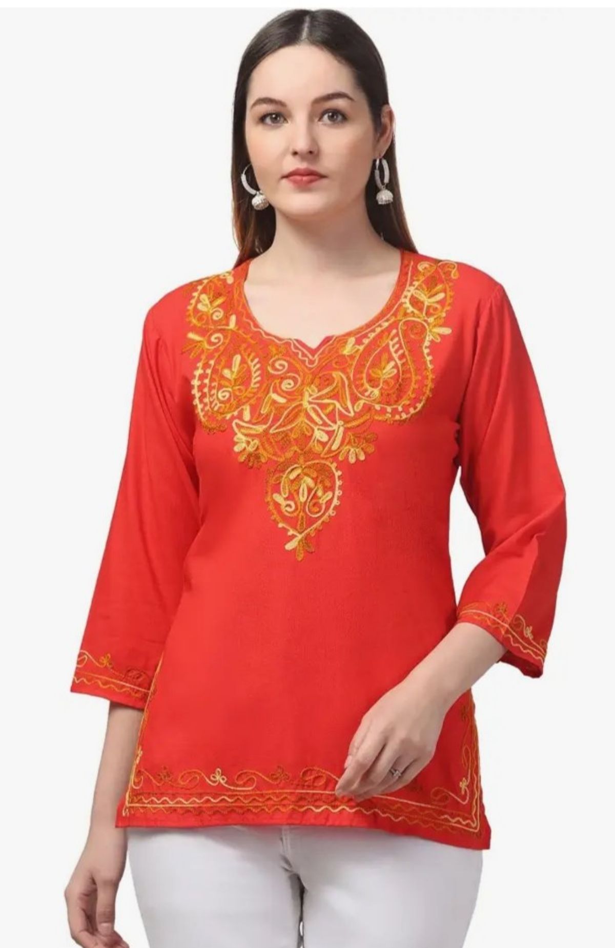 Women's Plain Short Cotton Kurta
