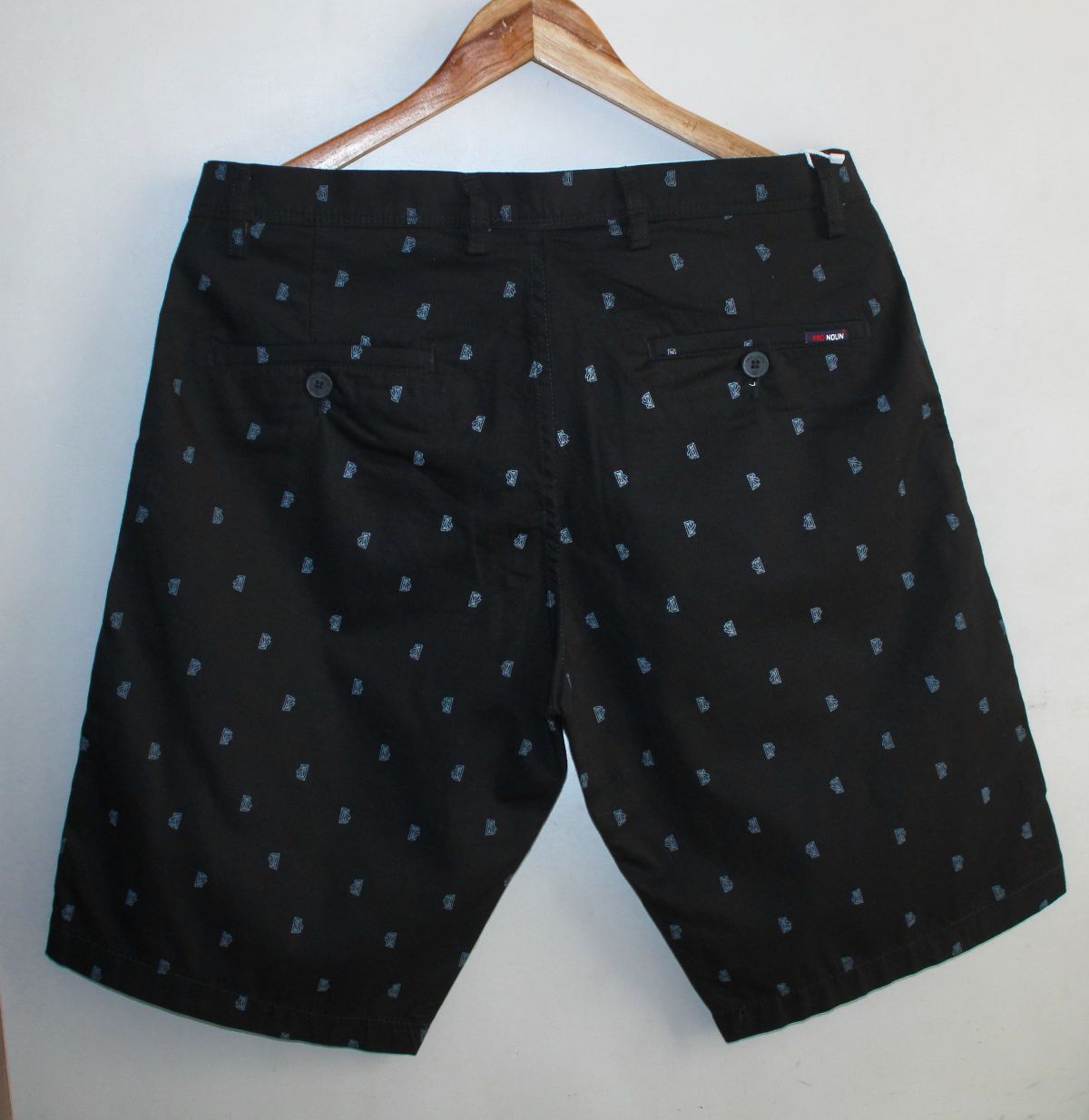 Pro-Noun Men's Pure Cotton Printed Shorts-804 (28-36)-Black