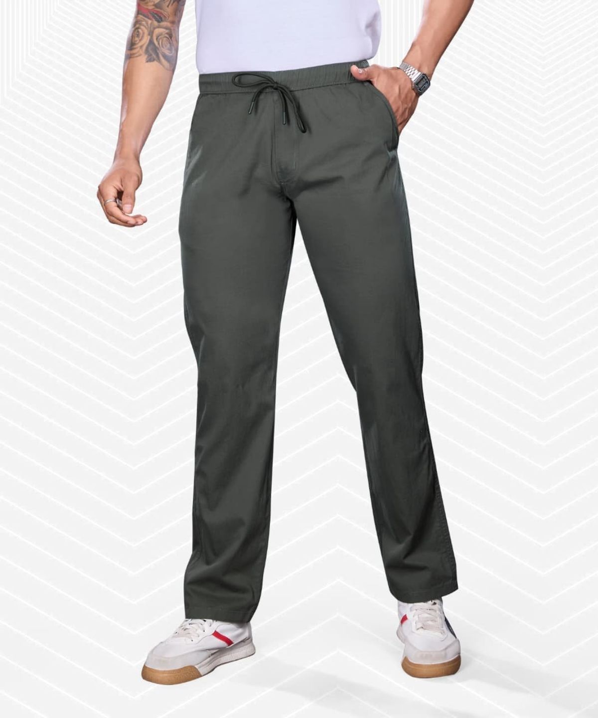 Pro-Noun Men's Lounge Wear Cotton Trackpant- D No- Cotonix-9-610-Haze