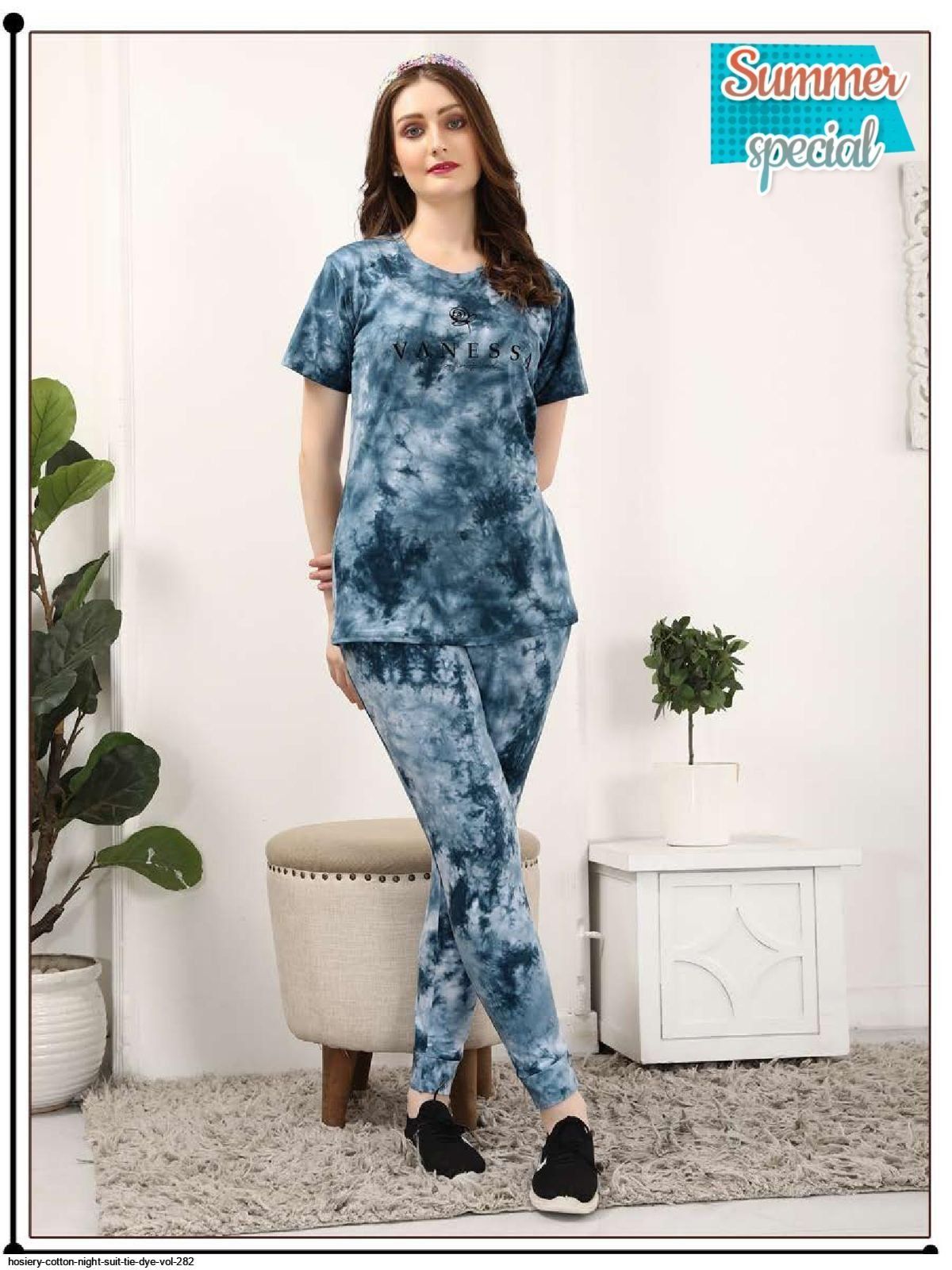 Women's Printed Cotton Night Suit